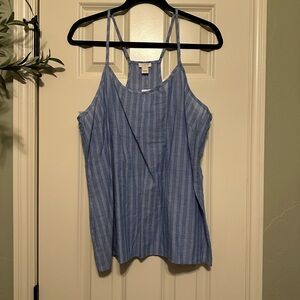 J. Crew Blue and White Striped Camisole